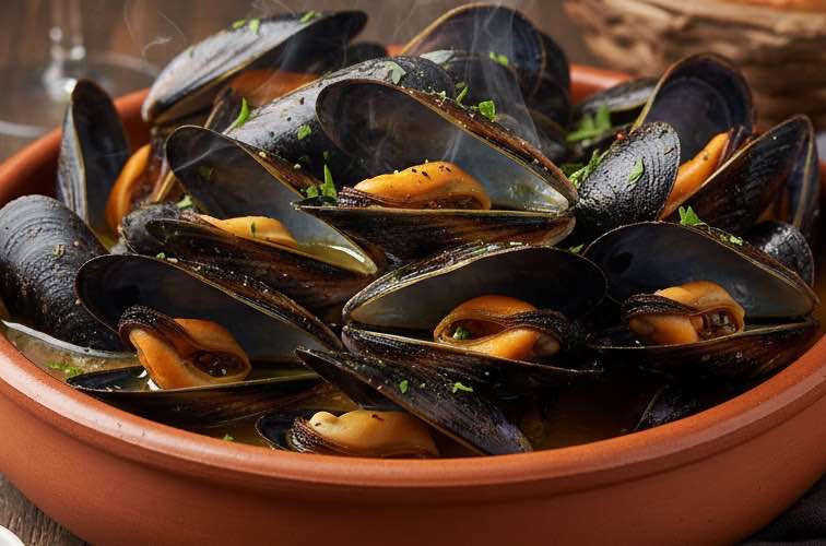 Cozze Pepate – Schwarze Miesmuscheln mit Pfeffer aus der süditalienischen Küstenküche 2 Cozze Pepate gepfefferte Muscheln