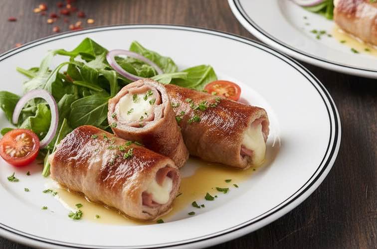 Involtini alla Milanese besonders angerichtet