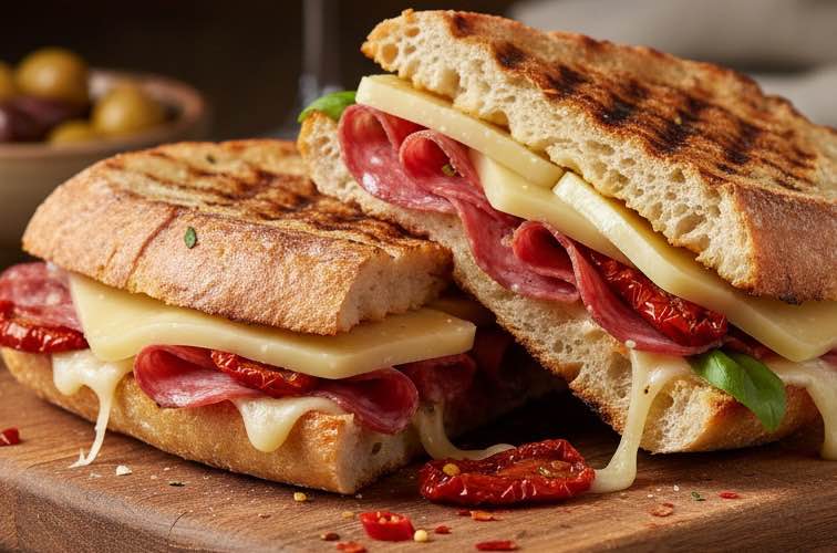 Panini alla Napoletana – Originalrezept aus Neapel für herzhafte Brötchen 3 Panini alla Napoletana mit getrockneten Tomaten