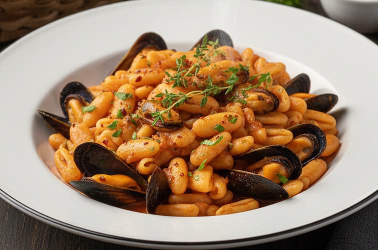 Pasta Fagioli Cozze – eine Küchentradition zwischen Land und Meer 3 Pasta Fagioli Cozze in einem Teller angerichtet