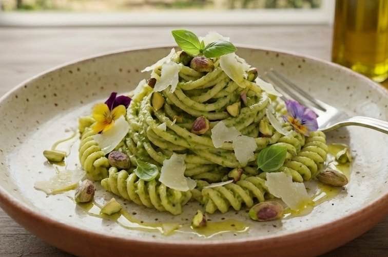 Pasta al Pistacchio – Ein authentisches Rezept aus Sizilien 3 Pasta al Pistacchio besonders angerichtet