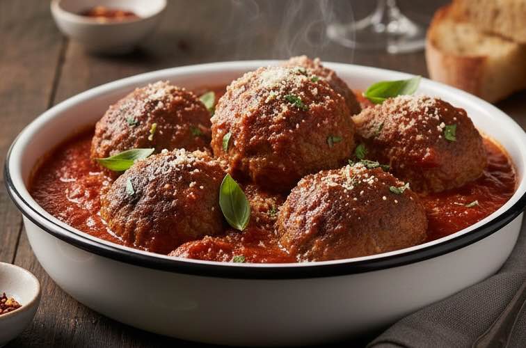 Polpette Napoletana – Das klassische Rezept der neapolitanischen Fleischbällchen 3 Polpette Napoletana besonders angerichtet