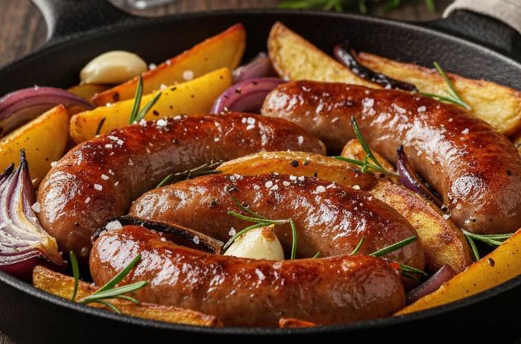 Rezepte mit Salsiccia und Kartoffeln – ehrliche italienische Küche mit Charakter 3 Rezepte mit Salsiccia und Kartoffeln Salsiccia mit Kartoffeln und Zwiebeln aus der Pfanne