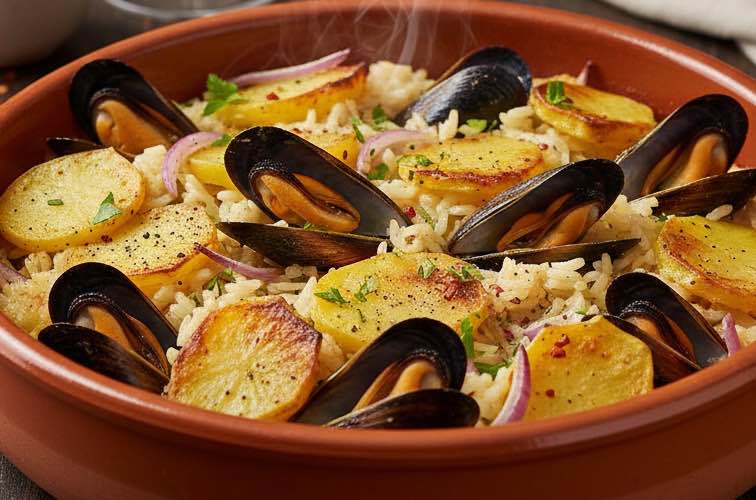 Riso con Cozze e Patate – Italienische Meeresküche auf dem Teller 2 Riso con Cozze e Patate ein traditionelles Gericht