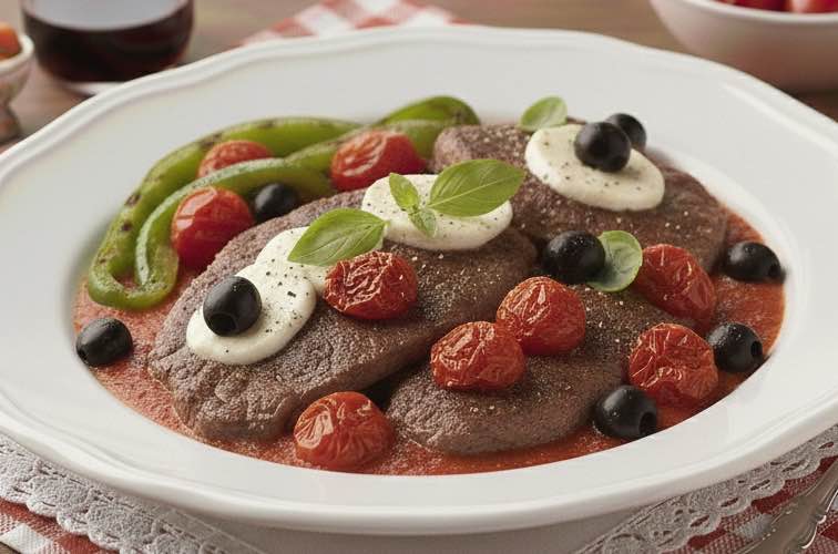 Fettina alla Pizzaiola – zarte Fleischscheiben in aromatischer Sauce 2 Fettina alla Pizzaiola Fleisch in einer aromatischen Sauce