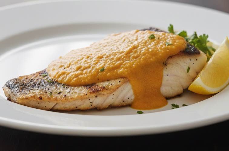 Gemüsesauce püriert für Pasta – Frisch, leicht und aromatisch 4 Gemüsesauce püriert für Pasta mit gegrilltem Fisch serviert