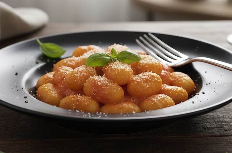 Gnocchi Aurora – Cremige Tomaten-Sahne-Sauce für Gnocchi 3 Gnocchi Aurora besonders angerichtet
