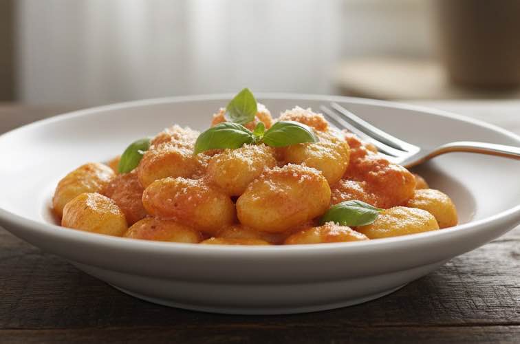 Gnocchi Aurora – Cremige Tomaten-Sahne-Sauce für Gnocchi 2 Gnocchi Aurora italienisches Pastagericht
