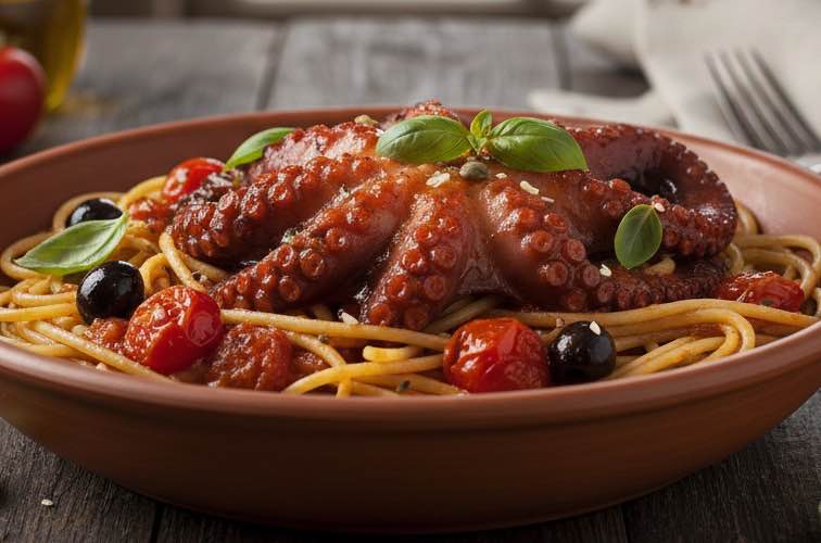 Polpo alla Luciana con Spaghetti – Originalrezept aus Neapel 2 Polpo alla Luciana con Spaghetti ein Gericht von den Küstenregionen