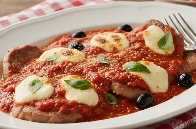 Scaloppine alla Pizzaiola – Zartes Fleisch in würziger Tomatensauce 2 Scaloppine alla Pizzaiola ein Gericht mit Wurzeln in Neapel