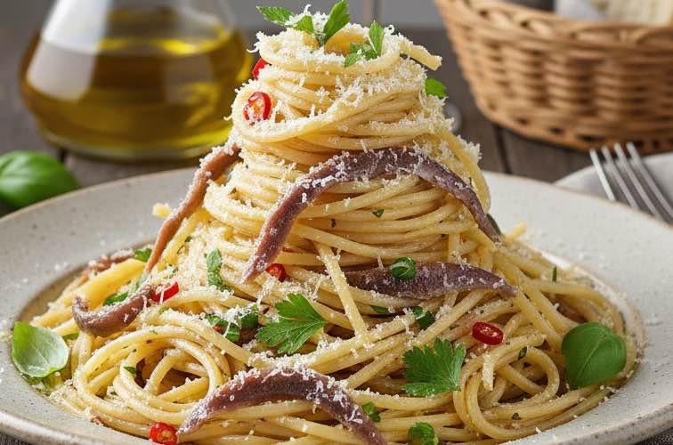 Spaghetti alla Cambiona – Ein authentisches Rezept aus Ligurien 4 Spaghetti alla Cambiona besonders angerichtet