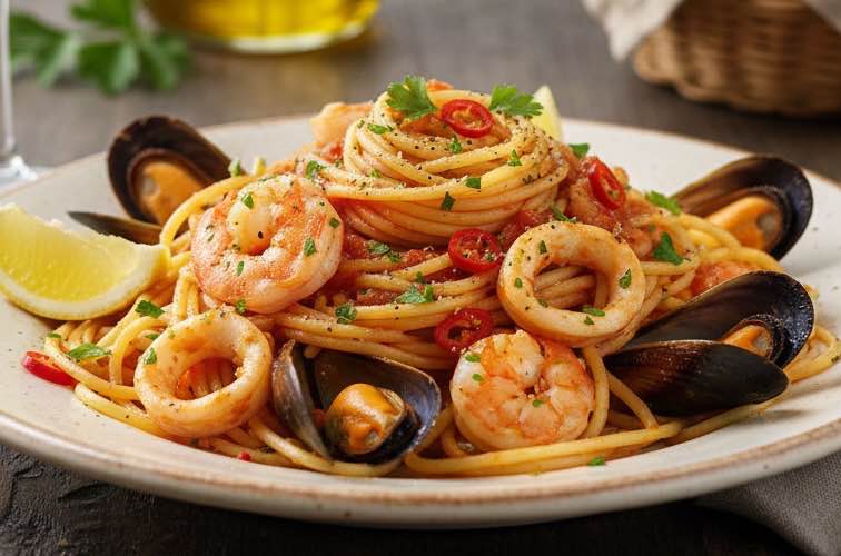 Spaghetti alla Diamantese – Originalrezept aus Kalabrien mit Meeresfrüchten 6 Spaghetti alla Diamantese ein Gericht mit Charakter