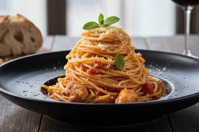 Spaghetti alla Foriana – neapolitanische Pasta mit Geschichte und Charakter 3 Spaghetti alla Foriana besonders angerichtet