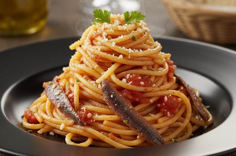 Spaghetti alla Garibaldina – Pasta inspiriert von italienischer Geschichte 3 Spaghetti alla Garibaldina besonders angerichtet