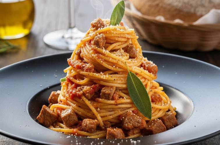 Spaghetti alla Istriana – mediterrane Pasta zwischen Italien und dem Balkan 3 Spaghetti alla Istriana besonders angerichtet