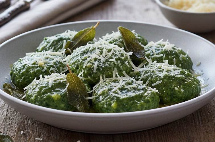 Spinatnockerl Südtirol – Originalrezept der alpinen Küche Norditaliens 2 Spinatnockerl Südtirol eine vegetarische Spezialität