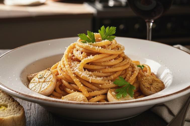 Sugo all’Aglione – Originalrezept aus der Toskana mit mildem Knoblauch 3 Sugo all’Aglione besonders angerichtet