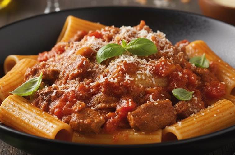 Sugo alla Nonna – Das Originalrezept der italienischen Hausküche 3 Sugo alla Nonna in einer Schüssel angerichtet