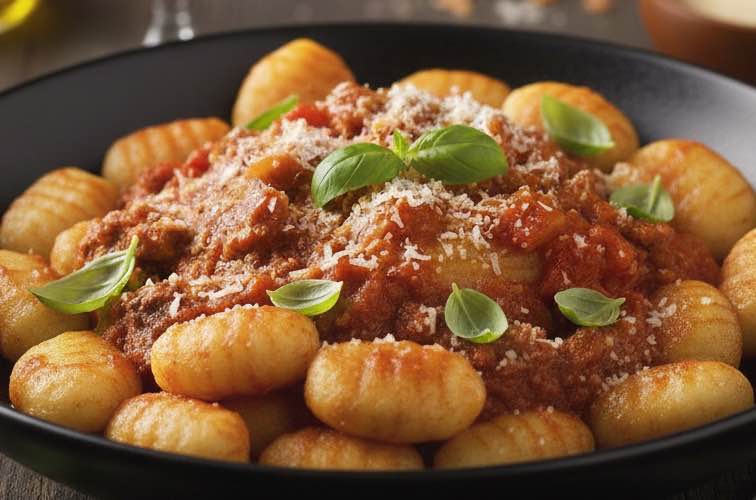 Sugo alla Nonna – Das Originalrezept der italienischen Hausküche 4 Sugo alla Nonna mit Gnocchi angerichtet