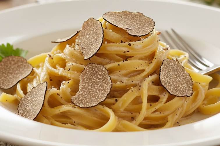 Tagliatelle Tartufo – Originalrezept mit frischem Trüffel aus Italien 2 Tagliatelle Tartufo ein luxuriöses Gericht
