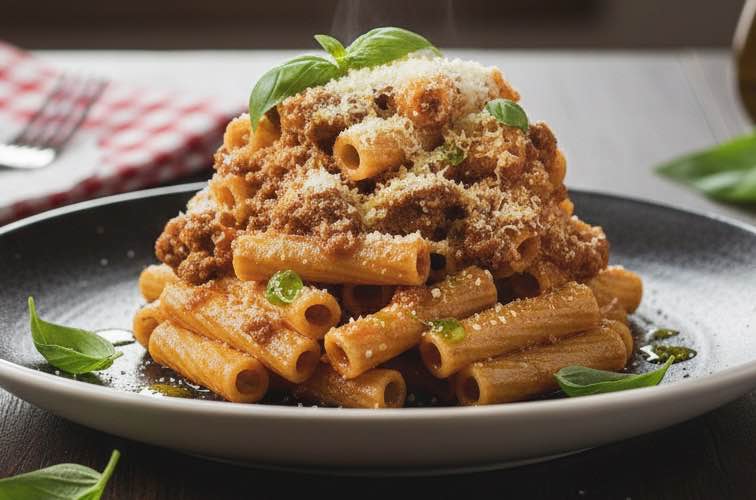 Ziti al Ragù – Originalrezept der italienischen Klassiker-Pasta 3 Ziti al Ragù besonders angerichtet