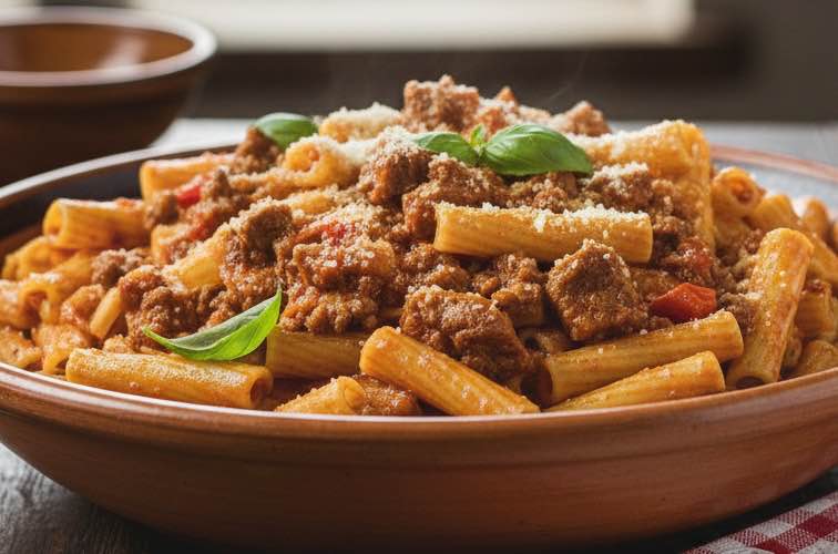 Ziti al Ragù – Originalrezept der italienischen Klassiker-Pasta 2 Ziti al Ragù ein Gericht aus Mittelitalien