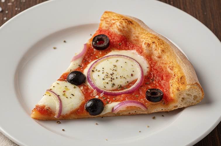 Pizza Pugliese – Originalrezept aus Apulien 3 Pizza Pugliese ein Stück Pizza