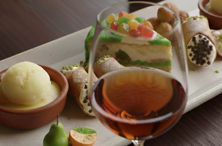 Sizilianische Süßspeisen – Authentische Desserts aus dem Herzen Siziliens 4 Sizilianische Süßspeisen mit einem Glas Wein