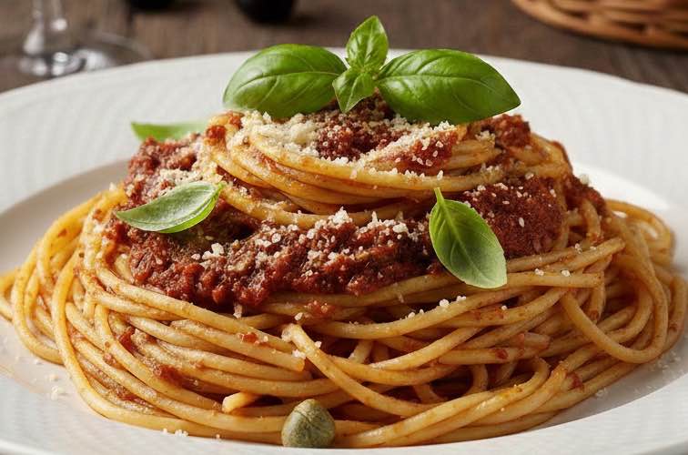 Spaghetti al Pesto alla Pantesca – Authentisches Rezept aus Sizilien 2 Spaghetti al Pesto alla Pantesca ein klassisches Pastagericht